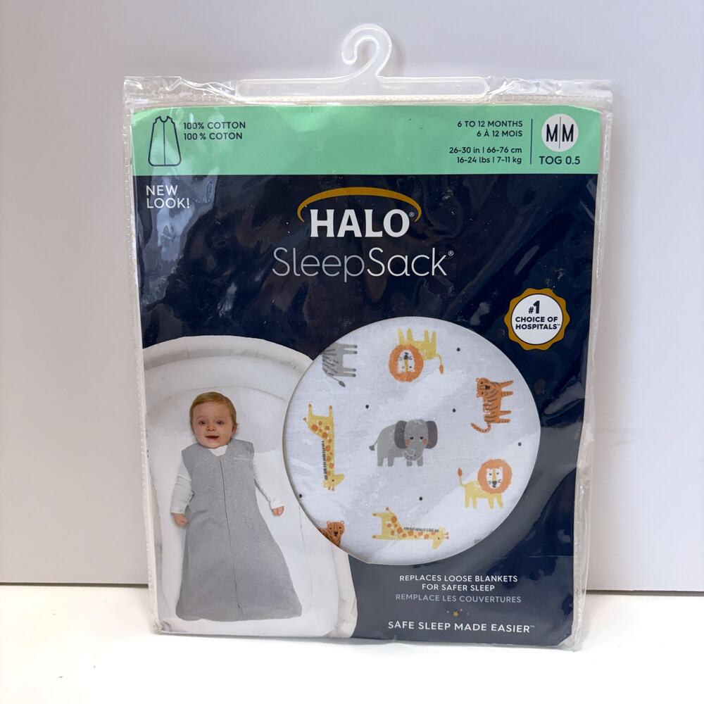 HALO SleepSack NEW SEALED Cotton Jungle Medium 6-12 Months TOG 0.5